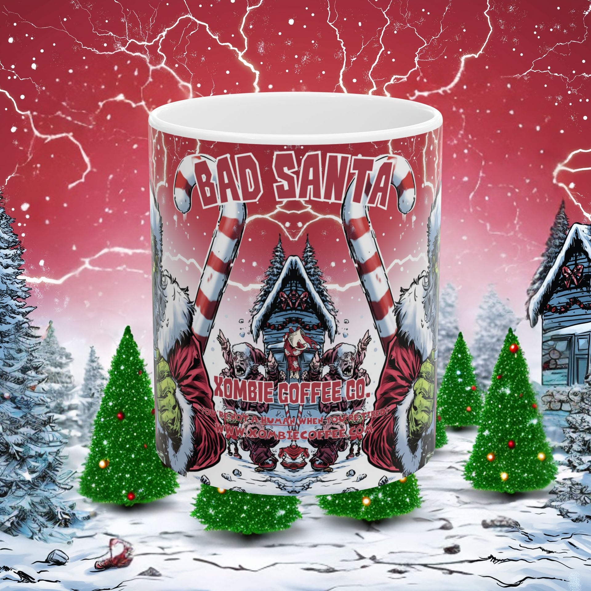 Bad Santa Christmas Ceramic Mug