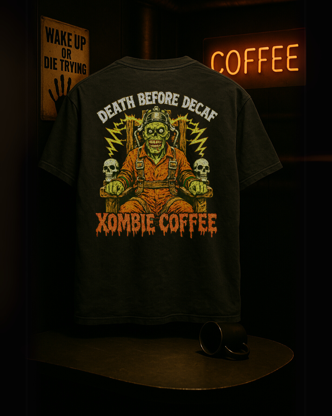 Death Before  Decaf Double-Sided Tee