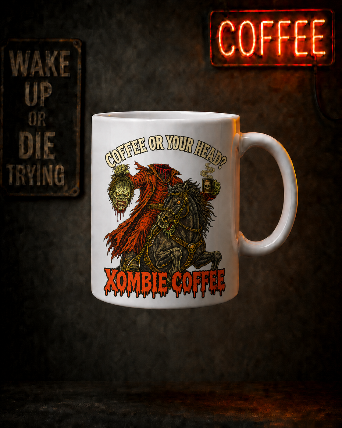 Coffee Or Your Head Double-Sided Mug — Xombie Coffee