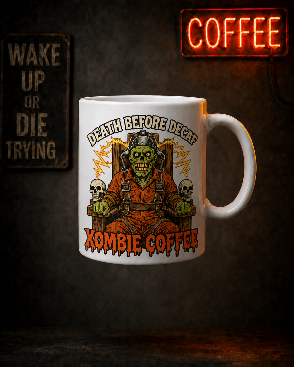 Death Before Decaf Double-Sided Mug — Xombie Coffee
